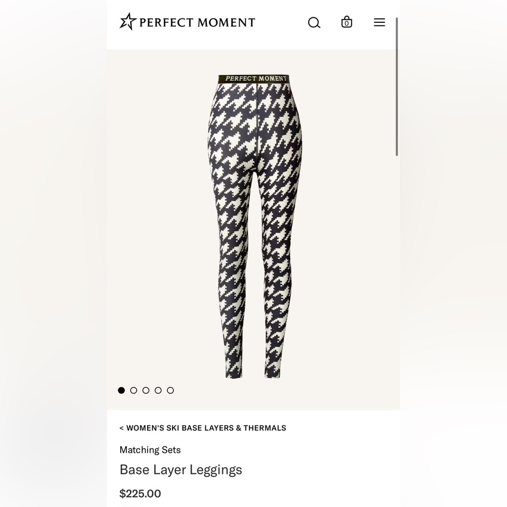 Perfect Moment Monochrome Houndstooth Leggings NWT Size Small.